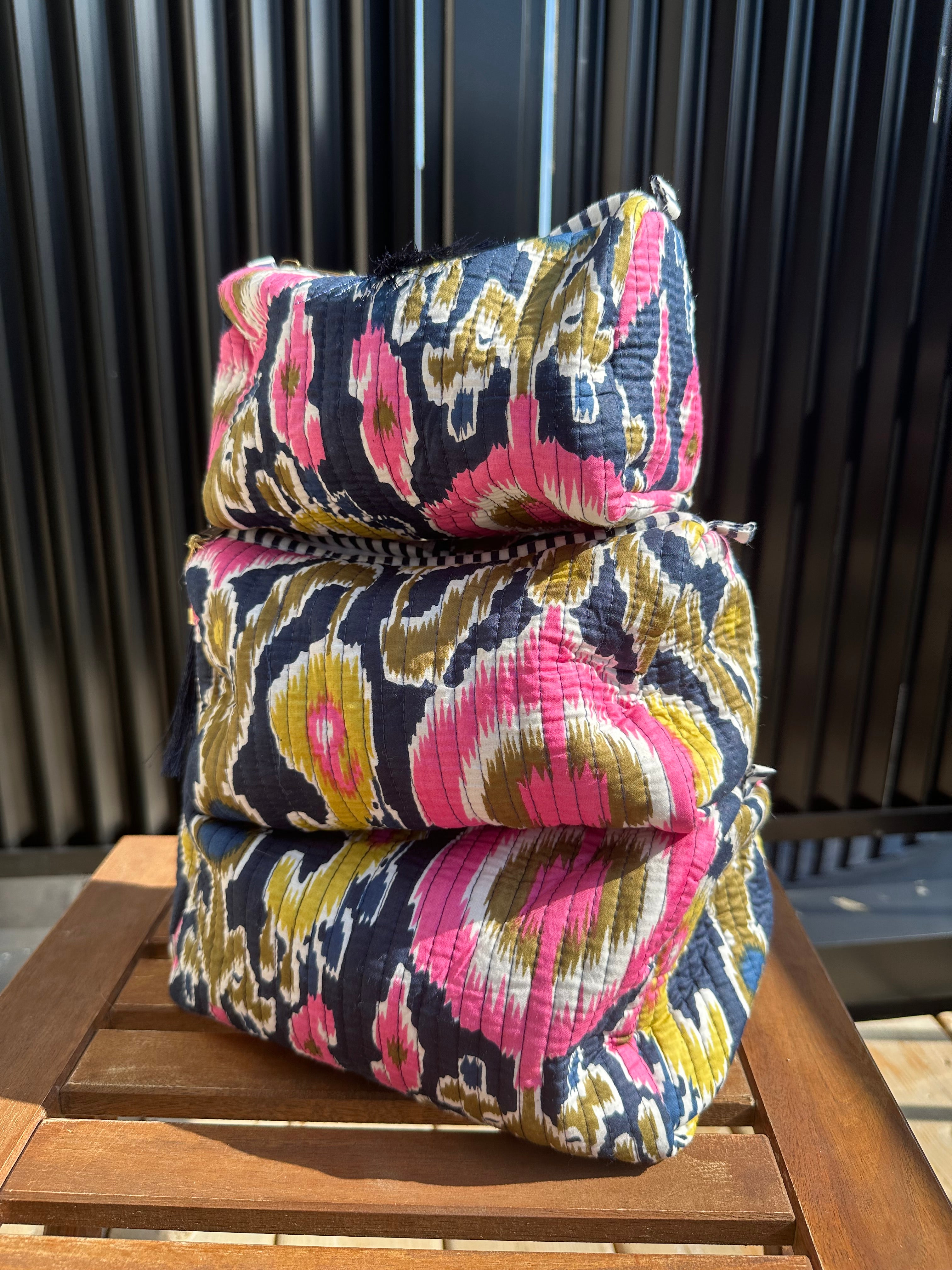 Quilted Tote Bag & Pouch Set