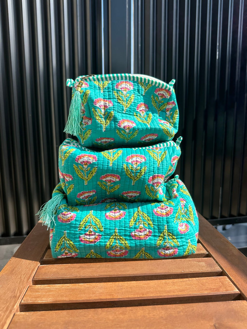 Quilted Tote Bag & Pouch Set
