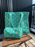 Quilted Tote Bag & Pouch Set